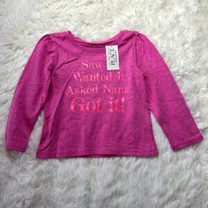 The Children's Palace Girl Pink LongSleeve Tshirt Graphic Print Size 18-24 NWT